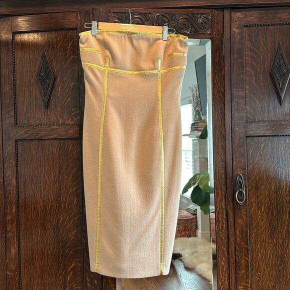 Michael Kors Strapless Dress with gold trim GUC - Picture 1 of 9